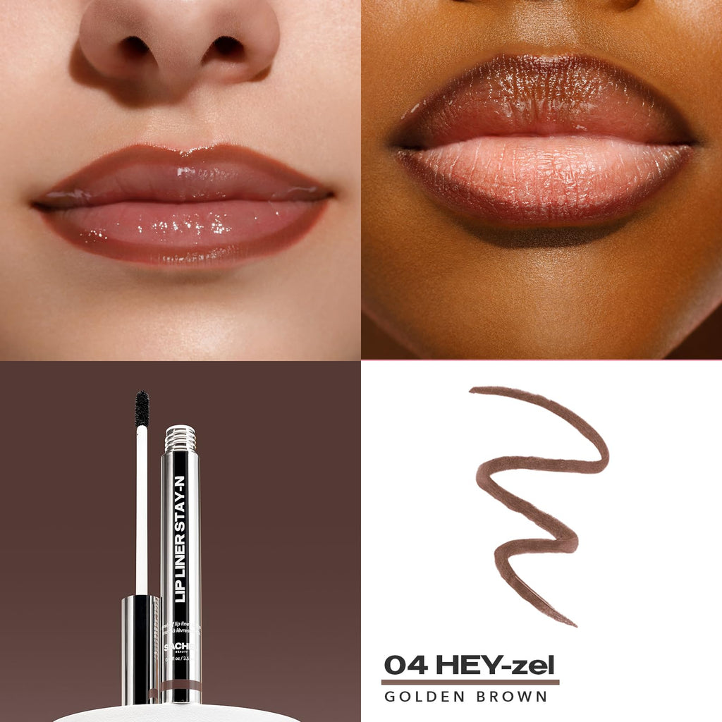 Sacheu Lip Liner STAY-N Peel Off Lip Stain — Long Lasting Matte Lip Tattoo Transfer Proof Lipstain Infused with Hyaluronic Acid & Vitamin E for All Skin Types — Vegan & Cruelty-Free, p-INKED