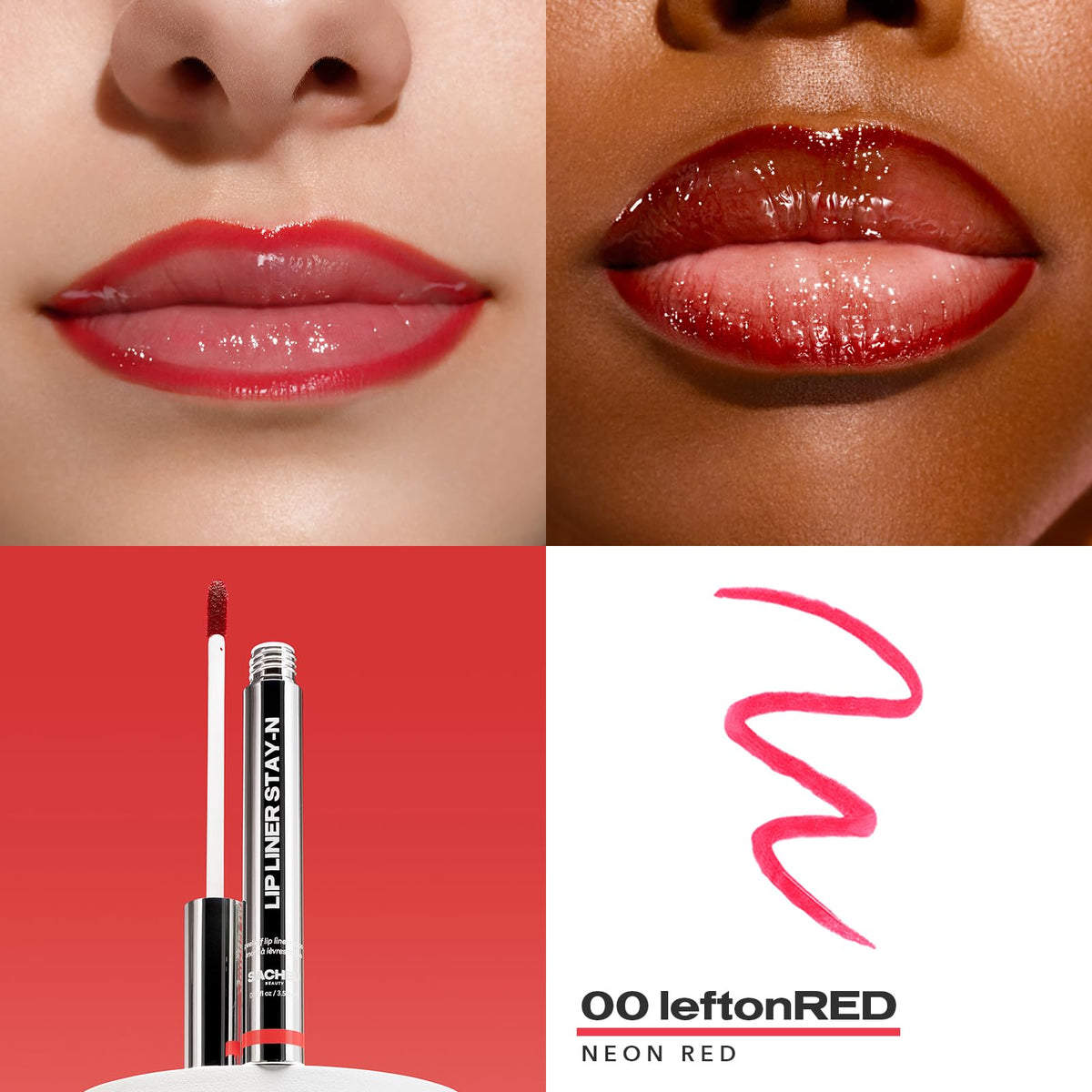 Sacheu Lip Liner STAY-N Peel Off Lip Stain — Long Lasting Matte Lip Tattoo Transfer Proof Lipstain Infused with Hyaluronic Acid & Vitamin E for All Skin Types — Vegan & Cruelty-Free, p-INKED