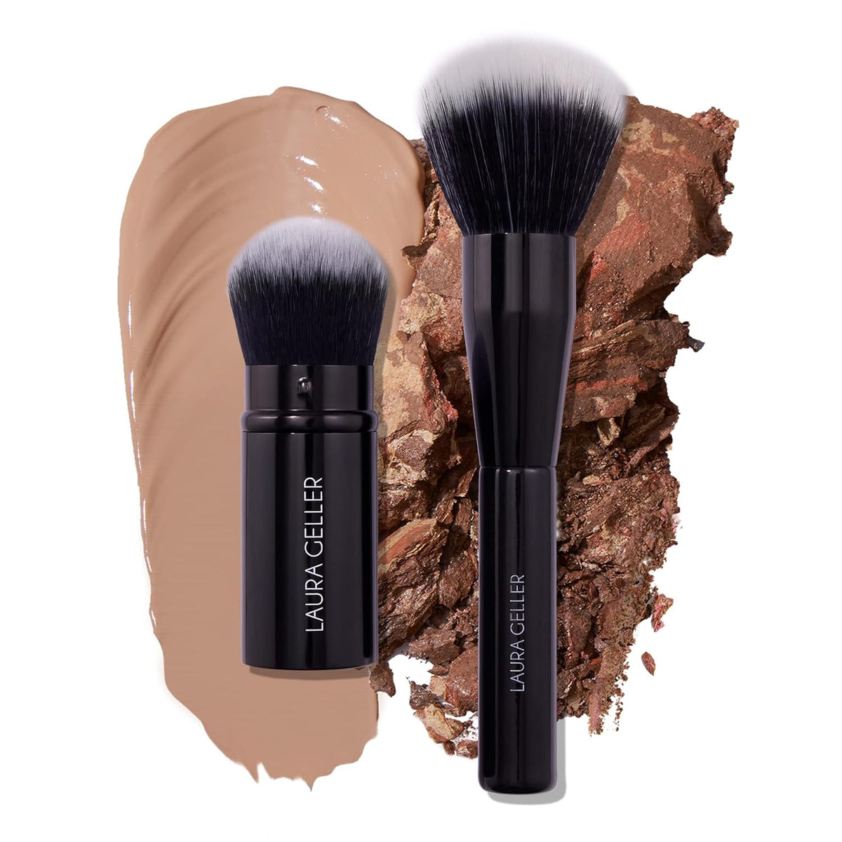 LAURA GELLER NEW YORK Cosmetic Professional Makeup Brushes - Cruelty-Free 02 Retractable Angled Kabuki Brush