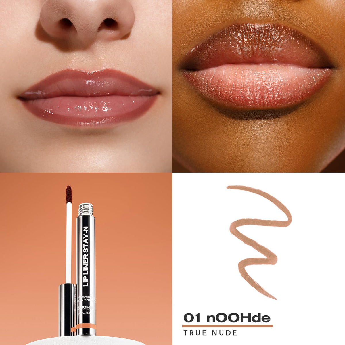 Sacheu Lip Liner STAY-N Peel Off Lip Stain — Long Lasting Matte Lip Tattoo Transfer Proof Lipstain Infused with Hyaluronic Acid & Vitamin E for All Skin Types — Vegan & Cruelty-Free, p-INKED