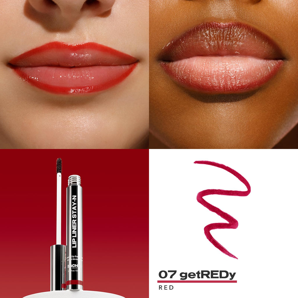 Sacheu Lip Liner STAY-N Peel Off Lip Stain — Long Lasting Matte Lip Tattoo Transfer Proof Lipstain Infused with Hyaluronic Acid & Vitamin E for All Skin Types — Vegan & Cruelty-Free, p-INKED