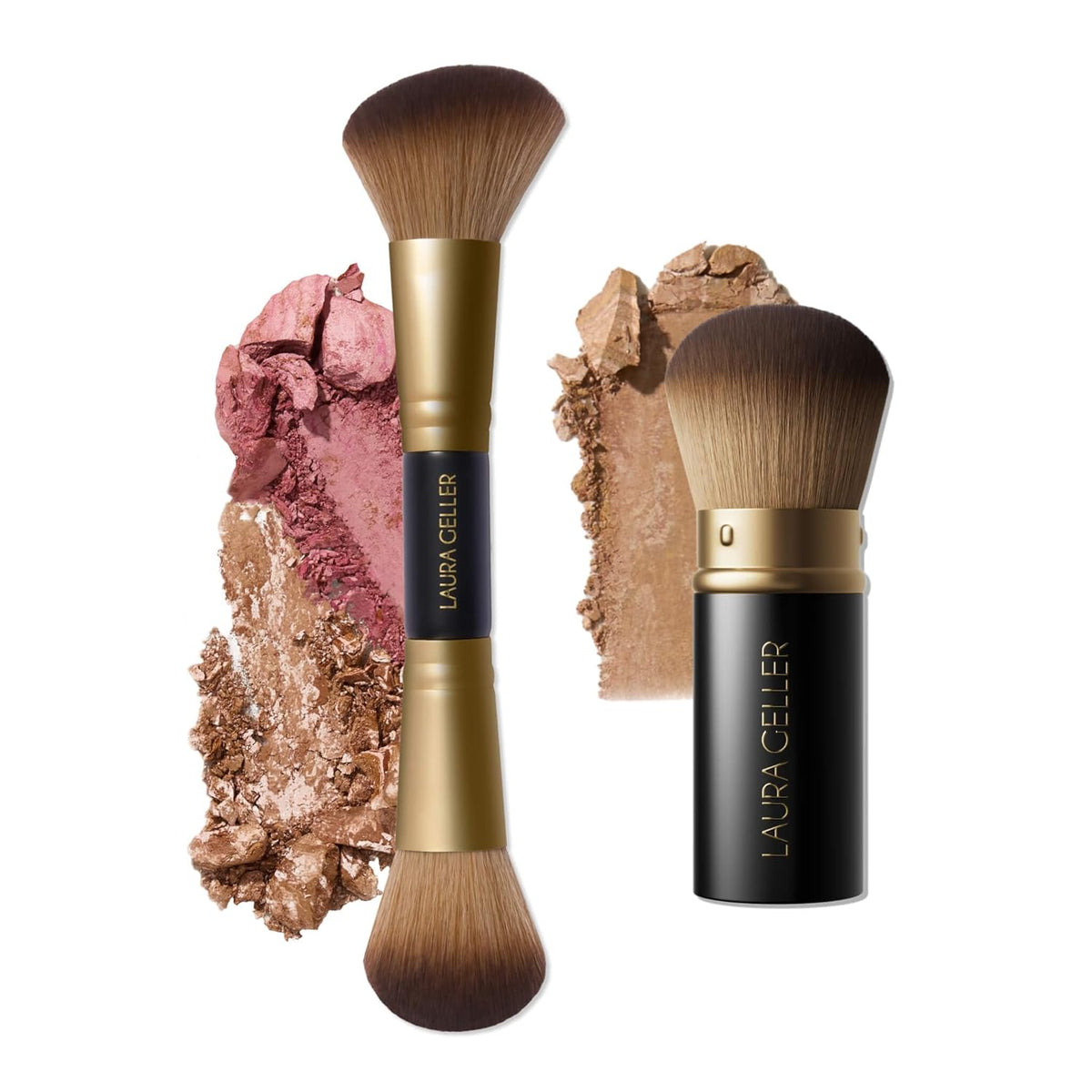 LAURA GELLER NEW YORK Cosmetic Professional Makeup Brushes - Cruelty-Free 02 Retractable Angled Kabuki Brush