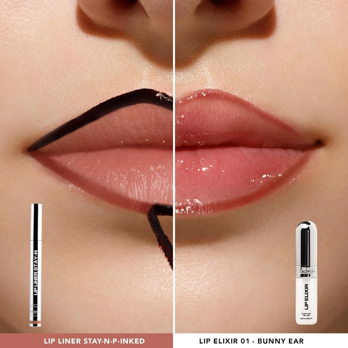 Sacheu Lip Liner STAY-N Peel Off Lip Stain — Long Lasting Matte Lip Tattoo Transfer Proof Lipstain Infused with Hyaluronic Acid & Vitamin E for All Skin Types — Vegan & Cruelty-Free, p-INKED