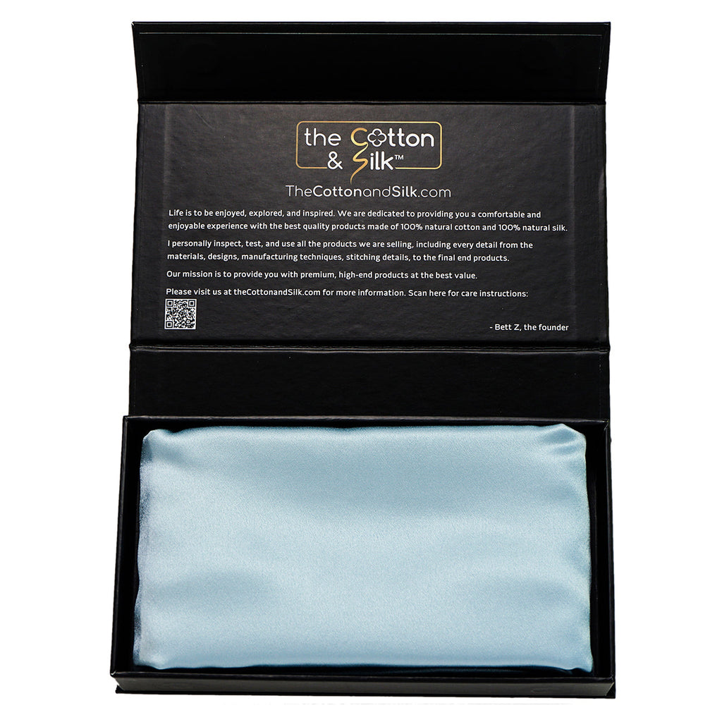Mulberry Silk Pillowcase — Sky Blue