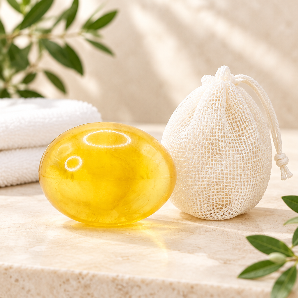 Egg Soap (Mesh bag included- for best results, lather & use soap while in the mesh bag)