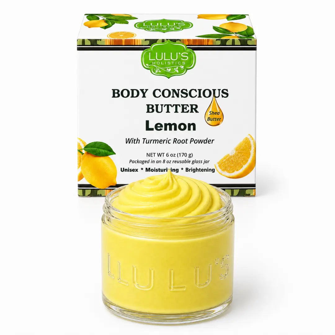 Lulu's Holistics Almond Coconut Glowing Whipped Body Butter with Raw African Yellow Shea Base